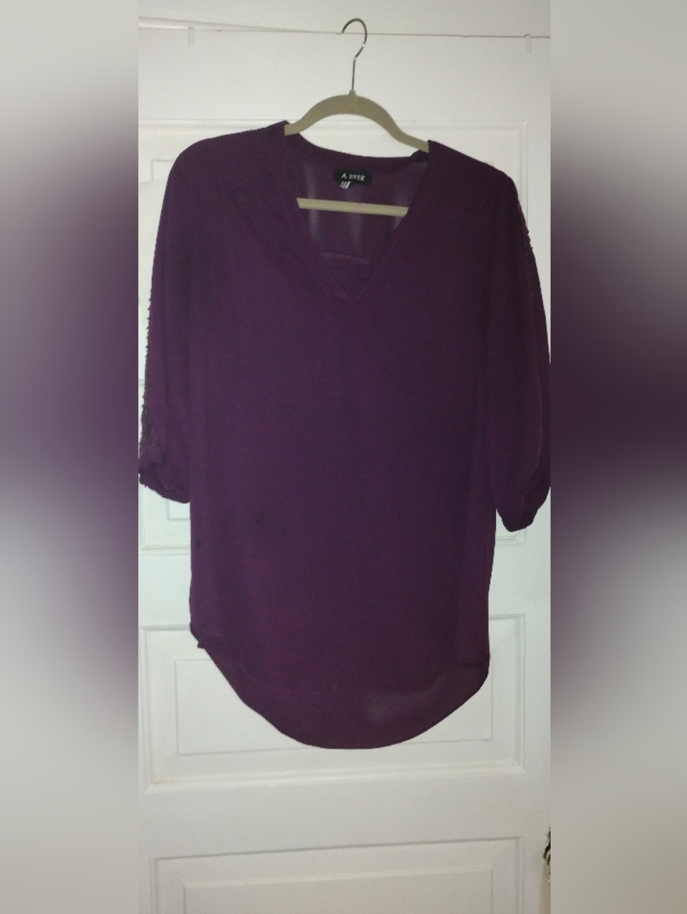 A. Byer Deep Plum Stretch Top
